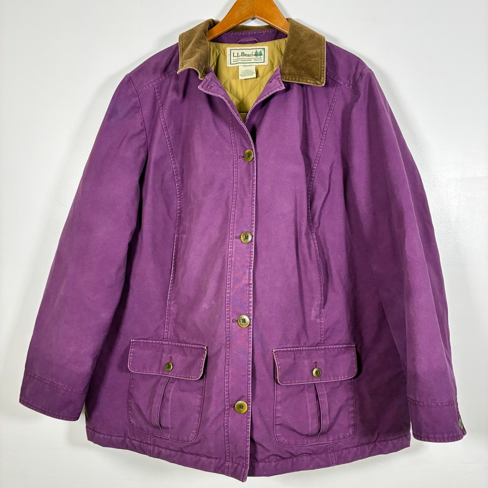 Vtg LL Bean Field Barn Chore Coat XL? Corduroy Quilted Canvas Heritage Cabin